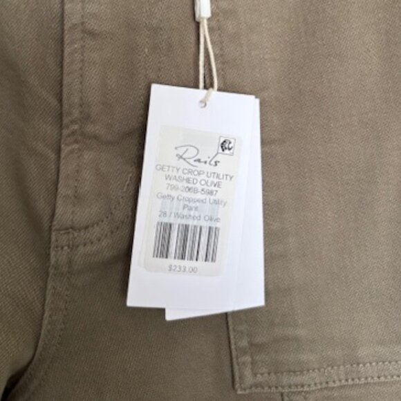 Rails Getty Crop Utility Wide Leg 28 NWT - Picture 5 of 5